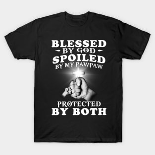 Blessed By God Spoiled By My Pawpaw Protected By Both Jesus T-Shirt